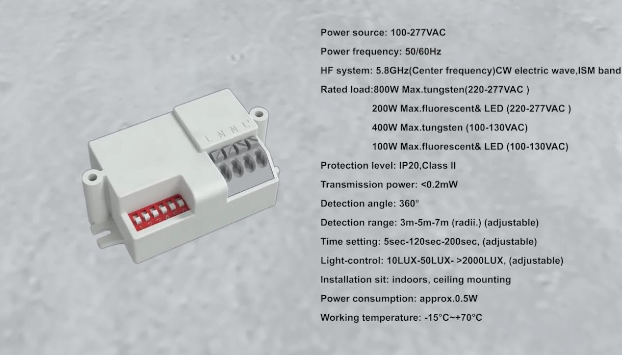 PDLUX تطلق PD-MV1031-5.8 جيجا هرتز 360 درجة مستشعر حركة ميكروويف للإضاءة الذكية والأمان